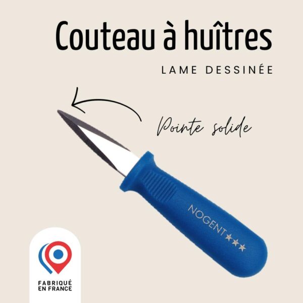 Couteau à huîtres bleu Nogent – Image 2